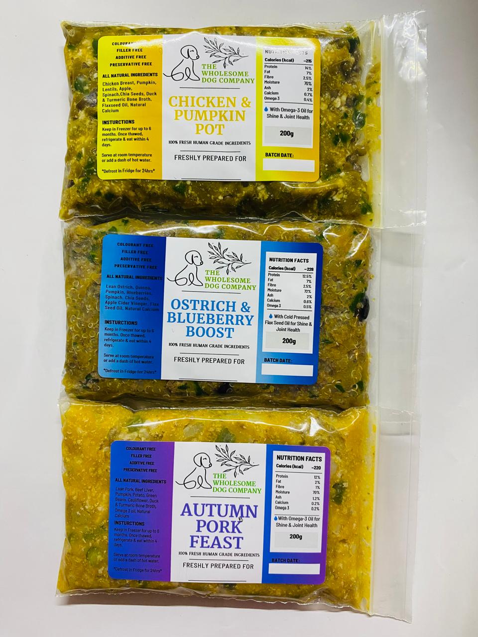 COMBO PACK - 2 OF EACH FLAVOUR (12 packs) FROZEN 10% DISCOUNT
